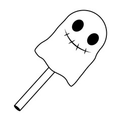 halloween sweet ice cream stick with face