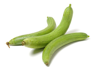 fresh loofah on the white background 