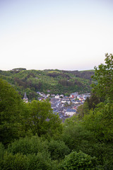 Fototapeta premium View of the castle in the mountains. Vianden. Luxembourg