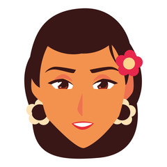 Isolated woman head vector design