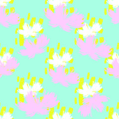 Fototapeta na wymiar Cure Spring Floral Seamless Pattern