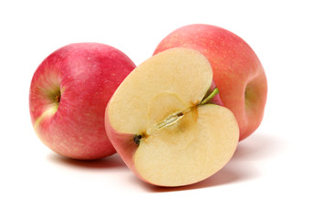 Red apples isolated on white background