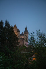 Fototapeta premium Vianden castle at night. Luxembourg