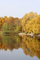 Golden autumn in Moscow park