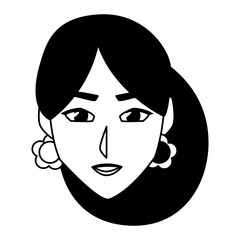 Isolated woman head vector design