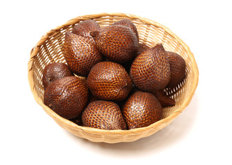 Salak or snake fruit on white background