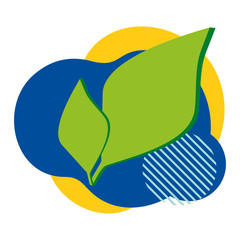 Green leaf icon. Icon of eco food. Ecology isometric vector illustration.