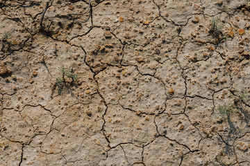 Desert dried and cracked ground. erosion earth background. cracked dry wall surface. white natural...