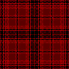 Red and black tartan plaid patten. Stylish textile design.