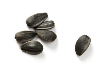 Sunflower seeds isolated on white background