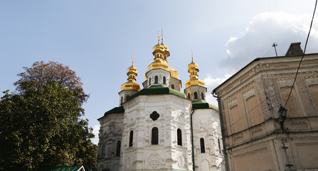 Fototapeta na wymiar Churches and golden domes in Kyiv, Ukraine