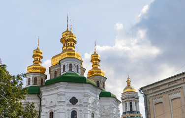 Fototapeta na wymiar Churches and golden domes in Kyiv, Ukraine