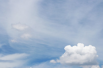 Blue sky with cloud fluffy for background