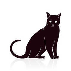 cat silhouette vector illustration isolated on white background