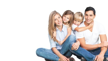 Obraz premium Beautiful smiling Lovely family on background