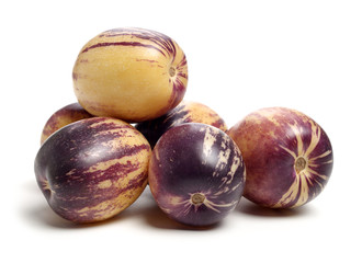 fresh Pepino fruit on white background