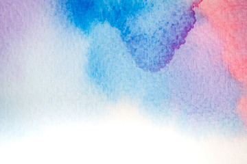 Abstract background image of sea with watercolor painted on white paper.