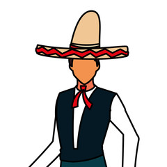 Isolated mexican man vector design