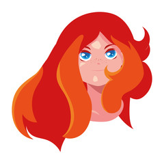 Isolated woman head vector design icon