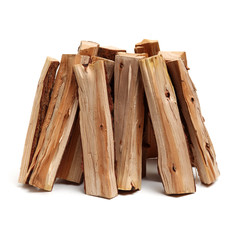Pile of firewood isolated on a white background