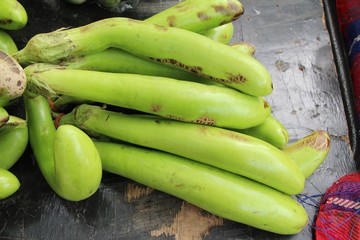 Fresh eggplant green organic at street food
