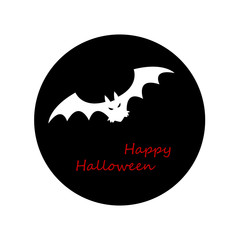Bat and the inscription "Happy Halloween"