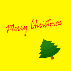 Merry Christmas on a yellow background illustration