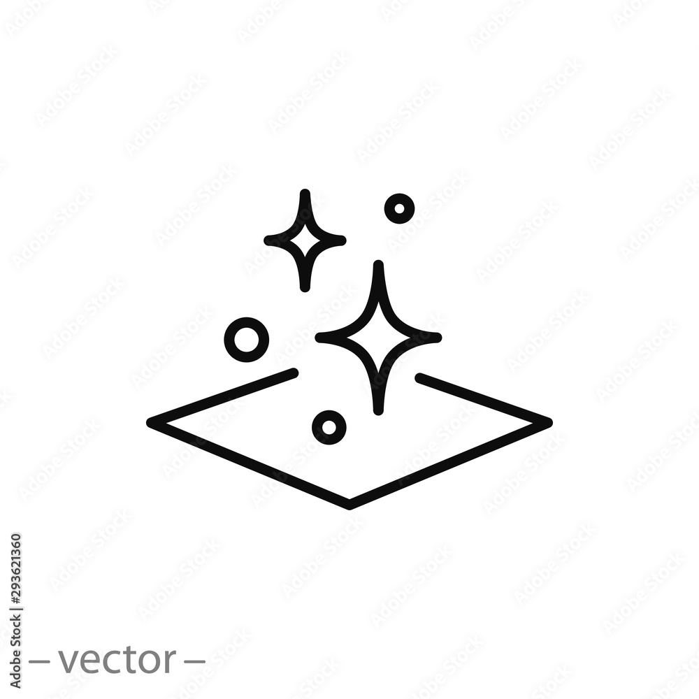 Wall mural clean surface icon, easy cleaning, thin line symbol on white background - editable stroke vector ill