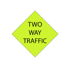 road sign two way traffic