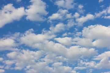 White clouds on blue sky, natural background