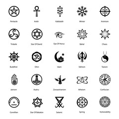 Magical Symbol Glyph Icons Pack - obrazy, fototapety, plakaty