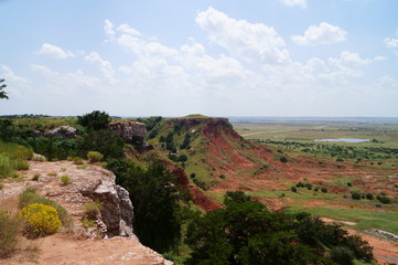 landscape with mountains and blue sky