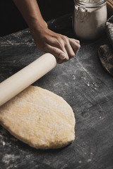 Top view rolling dough composition