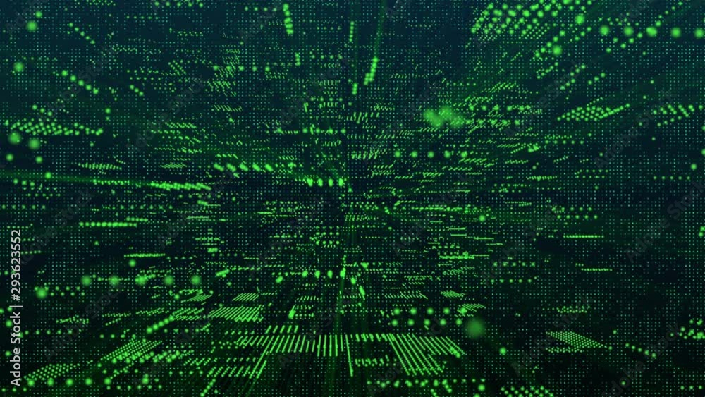 Aufkleber Futuristic 3D Footage Virtual Reality Hologram Rendering Network Communication Concept. 4K Motion Graphic Scifi Future Construction Technology Data Fly Through Background.
