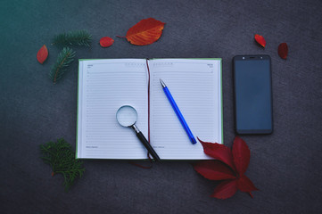 notebook on background