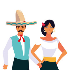 Isolated mexican couple vector design