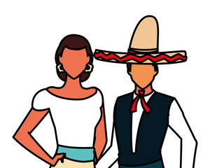 Isolated mexican couple vector design