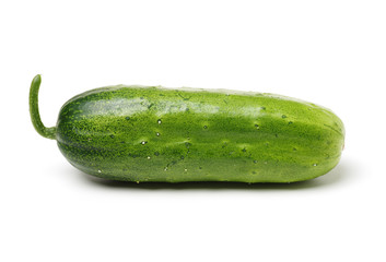 Green cucumber on the white background