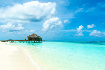 Overwater bungalow in the Indian Ocean
