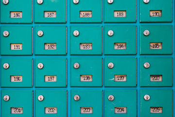 abstract view of mailboxes