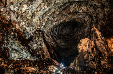 Natural cave underground 