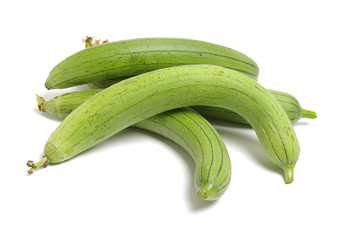 fresh loofah on the white background 