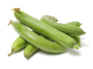 fresh loofah on the white background 