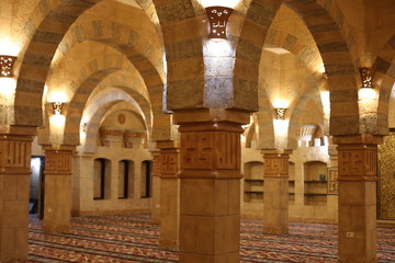 interior of the Mosque Masjid El-Fateh. Colorful Mosque Masjid alsahaba Sharm El Sheikh in old town