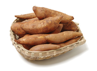 Fresh Yacon (Peruvian ground apple) on white background