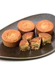 Mid-Autumn Festival moon cake on white background