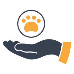 Pet Adoption Sign, non profit animal rescue Logo Vector Icon Design