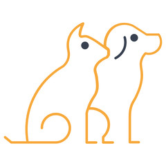 Pet cloning sitting vector icon desgin