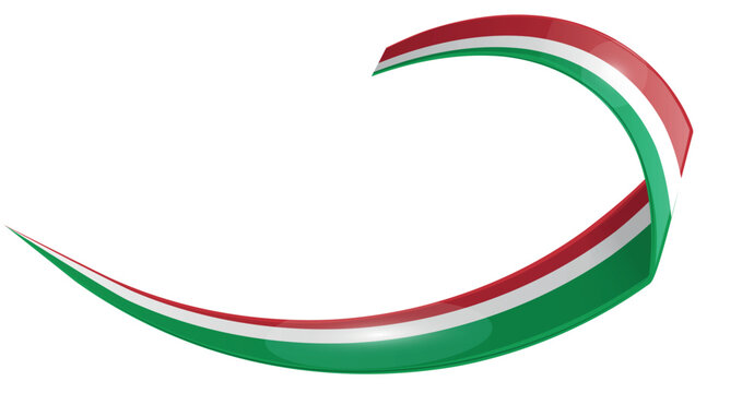 italian and mexican shape wave flag isolated on white background