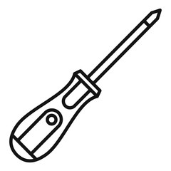 Cross screwdriver icon. Outline cross screwdriver vector icon for web design isolated on white background